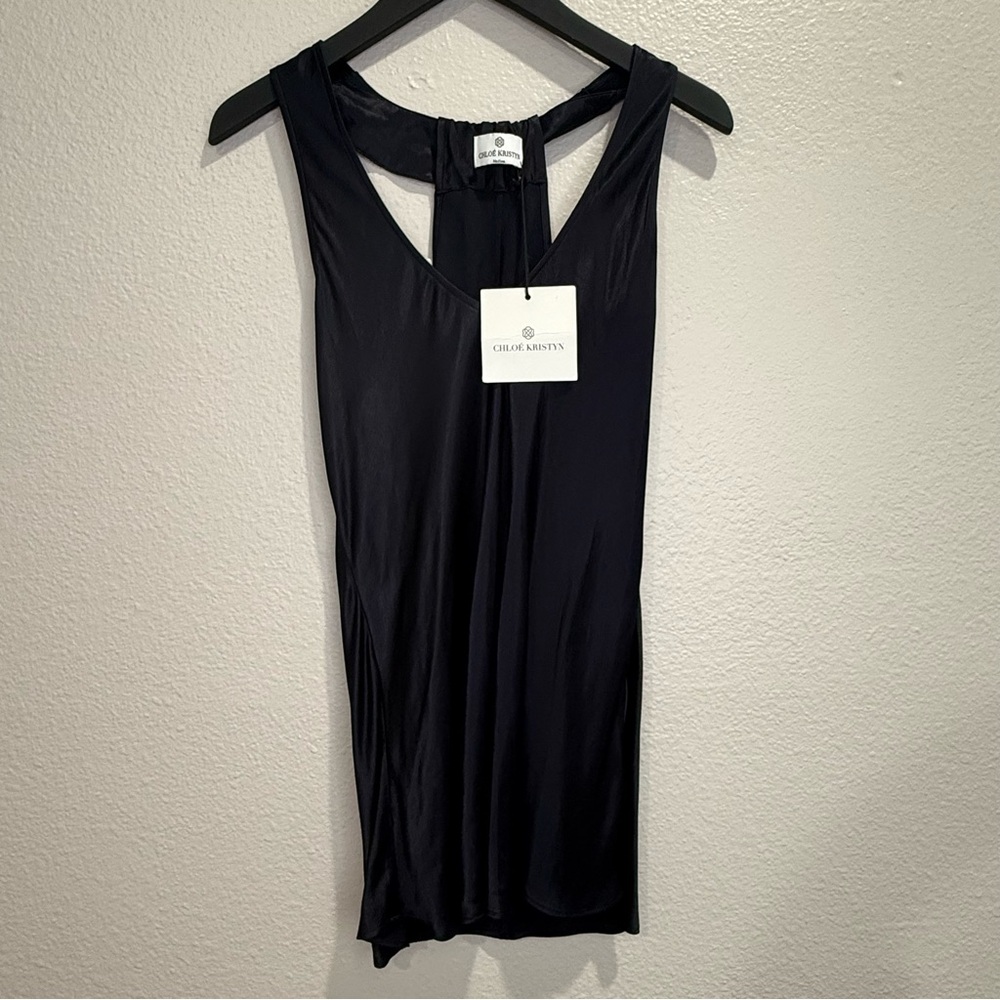 Chloé Kristyn Navy Blue Sleeveless Viscose Top – Size M – NWT